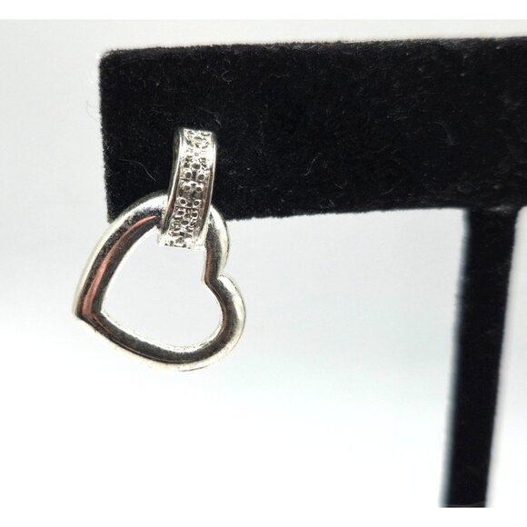 Brighton Sterling Silver Heart Earrings 925 Signed B in Circle comes in box - Picture 2 of 9